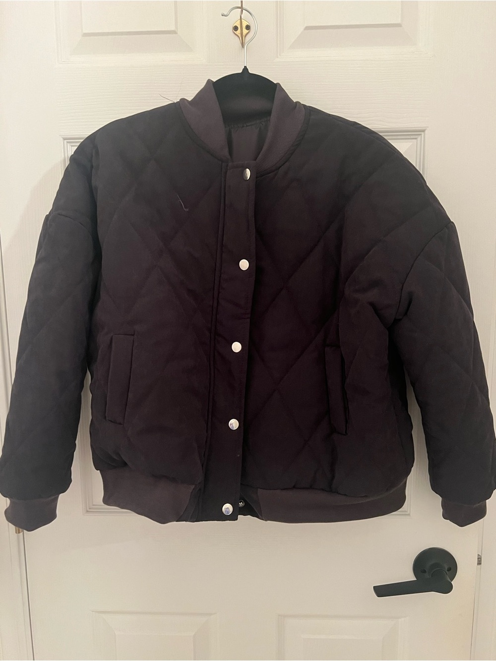 Quilted Bomber Jacket - Black